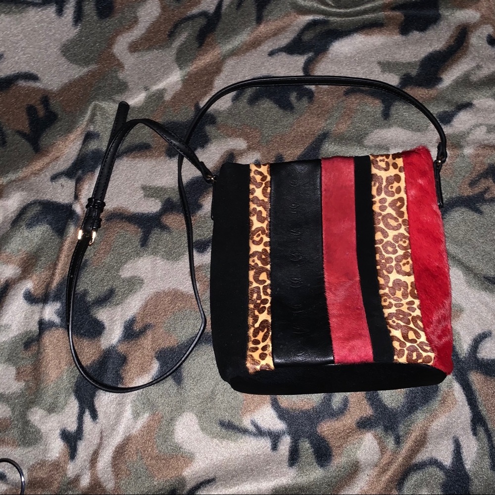 Sole society vegan leather leopard crossbody bag